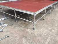 Scène mobile en aluminium réglable pour les événements, pieds à verrouillage rapide, plateforme de scène modulaire légère pour la mise en place de mariages, utilisation en exposition