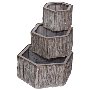 large <b>outdoor</b> Plant growing Natural <b>wood</b> chips <b>planters</b> handmade Garden balcony decorations <b>planter</b> - Product Image 1