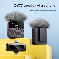 Microphone sans fil QY77 Pro à réduction de bruit 2.4G, Plug & Play, pour diffusion en direct en extérieur, conférences, interviews, podcasts