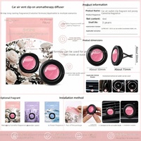 Diffuseur de parfum pour voiture à clipser sur grille d'aération, parfum pivoine rouge et camélia, en PP, désodorisant parfumé