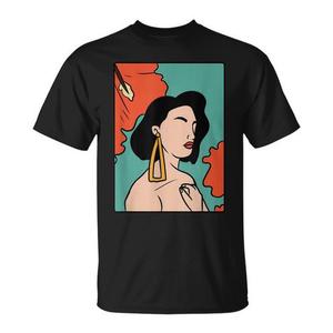 T-shirt unisexe avec motif abstrait de femme sans visage, taille moyenne pour adulte - Product Image 1