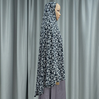 Hijab musulman pour femmes, foulard à fleurs, hijab musulman à couverture complète, khimar extra long, turban, châle en jersey, haut, cape, chapeau, style thaïlandais