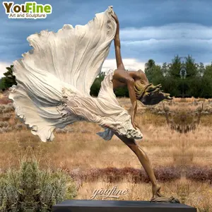 大きいサイズの有名な現代ブロンズダンス女性像彫刻販売