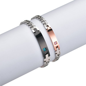 Wholesale Engravable <b>ID</b> <b>Tag</b> Bracelets in Various Styles | Custom 18K Gold PVD Stainless Steel with Logo Engraving by Fiber Laser - Product Image 6