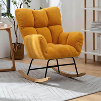 Fauteuil à bascule en velours Tenghang, fauteuil de salon à dossier haut, canapé simple en peluche douce pour salon, chambre, balcon, fauteuil inclinable relaxant