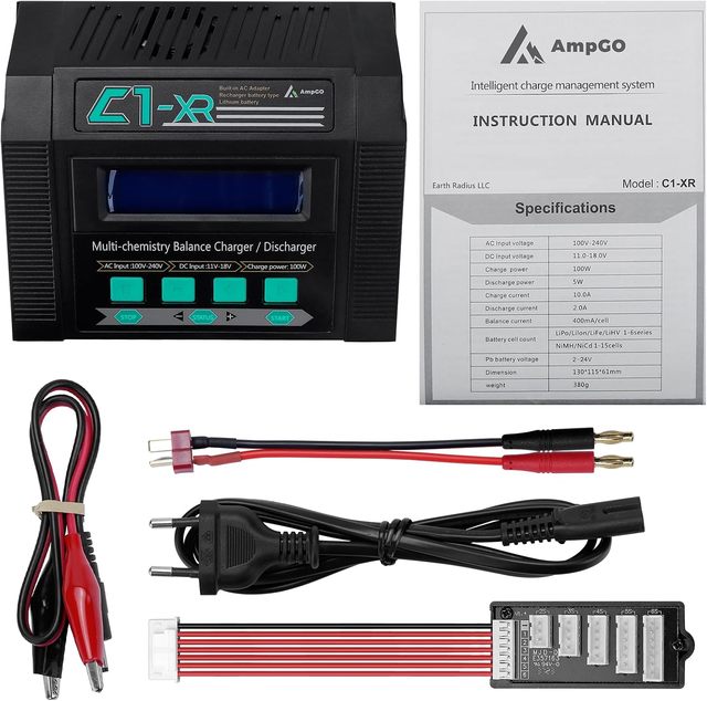 EV PEAK C1 XR RC Balance Charger 100W 10A AC DC Input 1 6S Lipo Charger for Drone Battery