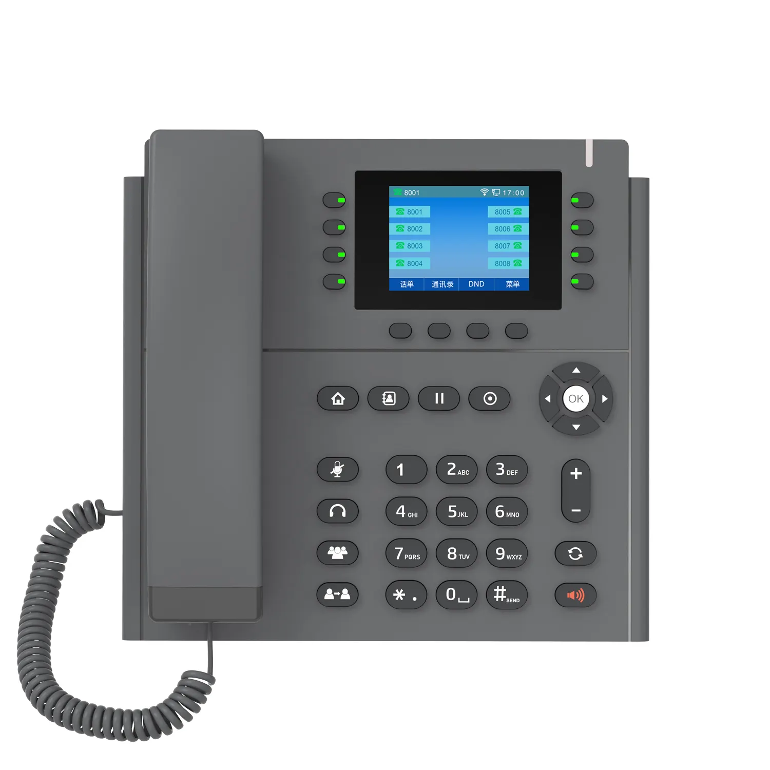 Nhà máy điện thoại trực tiếp sản xuất VoIP hệ thống điện thoại 2.8-inch Backlit Màn hình màu Wifi điện thoại với 8 SIP tài khoản