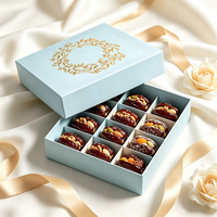 Boîte à dattes en carton rigide personnalisée, boîte d'emballage en papier de luxe avec couvercle et base pour cadeaux, desserts, vente en gros, personnalisation en usine