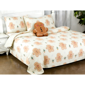 Ensemble de literie complet pour enfants, 4 pièces, imprimé de dessins animés, respirant, personnalisable, pour filles et garçons, 1 couette, 2 taies d'oreiller - Product Image 3