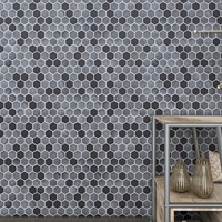 Mosaïque de verre hexagonale 3D innovante en verre recyclé, mélange métallique, pour crédence de cuisine