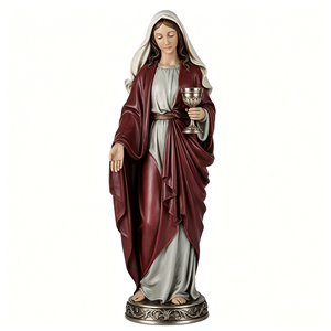 Estatua de la Virgen María con Ángeles y Rama de Olivo, Escultura Artística de Resina Pintada a Mano, Decoración <span class=keywords><strong>Religiosa</strong></span> para el Hogar, Iglesia, Católica, Música de Hadas - Product Image 3
