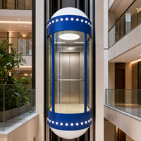 Ascensore Panoramico in Vetro Certificato CE EN, Elevatore Panoramico a Risparmio Energetico per Atrio Hotel, Ascensore Passeggeri Personalizzato Senza Ingranaggi OEM