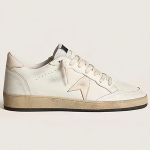 Chaussures de course à plateforme épaisse en cuir doré pour femmes et hommes, style baskets légères à lacets avec paillettes métalliques - Product Image 3