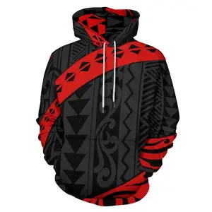 Red And Black Samoa Polynesian Tribal High Quality Fashion Hoodies PulloverJacket Fall/Winter Men/Women Clothing Style