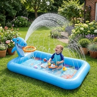 Piscine gonflable pour enfants avec panier de basket - Piscine gonflable pour bébés et tout-petits, tapis de jeu avec arroseur pour enfants