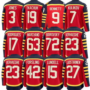 Jersey Hoki Es Jahitan Terbaik 2026 New Florida 19 Matthew Tkachuk 16 Aleksander Barkov 72 Sergei Bobrovsky 63 Brad Marchand - Product Image 1