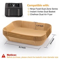 Rectangle jetable Airfryer papier sulfurisé doublure étanche à l'huile antiadhésif tapis de cuisson pour Ninja Foodi Air friteuse accessoires
