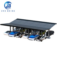 Structure de support robuste pour carport solaire, galvanisée à chaud, pour projets solaires industriels extérieurs