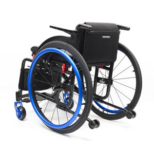 WI5808 Sedia <span class=keywords><strong>a</strong></span> <span class=keywords><strong>Rotelle</strong></span> Pieghevole Manuale Leggera in Alluminio con Corrimano <span class=keywords><strong>a</strong></span> Forma di D - Product Image 2