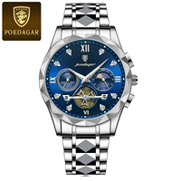POEDAGAR 996 Vente directe d'usine Montre chronographe de marque haut de gamme funky Logo personnalisé Prix bas Montres à quartz pour hommes Bracelet en acier inoxydable