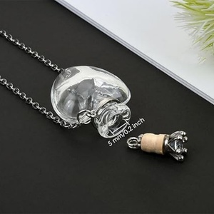 <span class=keywords><strong>Collier</strong></span> pendentif en verre en forme de cœur pour cendres, flacon souvenir commémoratif pour liquides, bijoux personnalisés avec logo gravé au laser, cadeau - Product Image 2