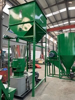 Chaîne de production complète pour usage agricole et domestique : Machine de fabrication de granulés d'aliments pour volailles et bétail avec broyeur et mélangeur