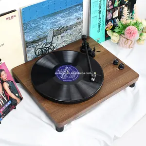 Fabrika sıcak satış Retro vinil gramofon karbon Fiber Tonearm tasarım saf alüminyum pikap kayıtları oyuncu kayma mat