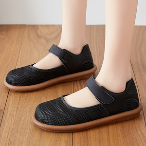 Scarpe da Donna Estive Traspiranti e Comode con Tomaia in Rete, Suola Morbida in PVC, Chiusura con Strappo, Modello Slip-On Stile Pechino Antico - Product Image 2