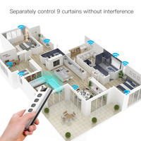 Télécommande RF433 9 canaux pour interrupteur de rideau WiFi, module de stores enrouleurs, accessoires de rideaux alimentés par batterie, émetteur