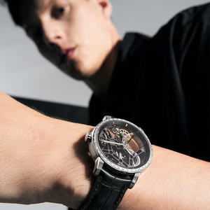 Reloj Tourbillon Original AGELOCER, Clásico, para Hombre, de Negocios, Formal, de Lujo, Esqueleto, Mecánico Manual, con Bisel de Diamantes, para Regalo - Product Image 5