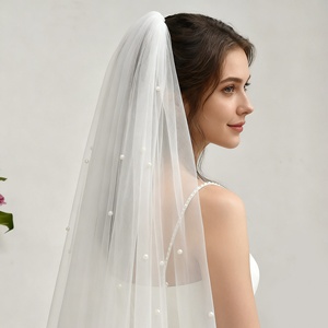 <span class=keywords><strong>Voile</strong></span> de mariée YouLaPan V270 de haute qualité, simple couche, en maille douce, accessoires de mariée flottants et charmants - Product Image 6