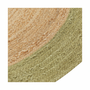 พรมปูพื้นทรงกลมถักจากเส้นใยปอกระเจา ทำมือ เป็นธรรมชาติ เป็นมิตรกับสิ่งแวดล้อม สไตล์โบโฮ สำหรับห้องนั่งเล่น ห้องนอน ตกแต่งพื้นบ้าน - Product Image 1