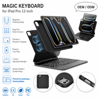 Clavier Magique OEM pour iPad Pro 13 pouces M4 M5 avec coque amovible, vue verticale/horizontale, pavé tactile et fonction rétroéclairée