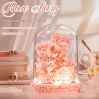 Blocs de construction immortels, bouquet de fleurs, jouet assemblé, rose en pot, cadeau de haute valeur à faire soi-même pour la Saint-Valentin pour les filles et les garçons