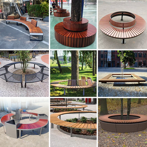 Arbre d'extérieur écologique autour du banc Conception et taille personnalisées Dessin CAO résistant au soleil et mise en page 3D Support Jardin urbain et parcs - Product Image 4