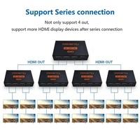 Répartiteur Vidéo HDMI Haute Vitesse Ultra HD 4Kx2K 4 Ports 1x4 4K30Hz HDMI V1.4, 1 Entrée 4 Sorties 4K 3D 1080P