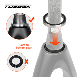 TOSEEK מזלג קדמי מלא מפחמן עם בלמי דיסק קשיחים 26/27.5/29 אינץ' ישר קל משקל 160 מ\"מ MTB XC Trail שדרוג מהיר למרתון מרוצים - Product Image 4