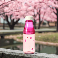 Bouteille d'eau portable en plastique de qualité alimentaire SK, 550 ml, motif Sakura, personnalisable avec logo OEM, écologique, pour voyage direct