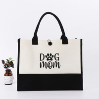 Lamyba Geschenktasche für die Brautmutter mit Reißverschluss und Kosmetiktasche, Schwarz-Weiß Canvas