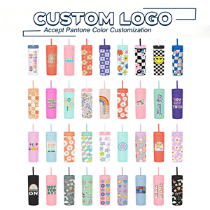 แก้วน้ำทรงตรงสองชั้นเคลือบยาง IDEA GIFT ขายดี พร้อมหลอดดูด แก้วอะคริลิกทรงเพรียวบาง - Product Image 4