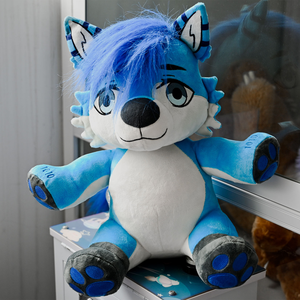 Peluche de Lobo <span class=keywords><strong>Azul</strong></span> Personalizado con Cola Peluda, Relleno de Algodón, con Certificación OEM, CPC y CE - Product Image 6