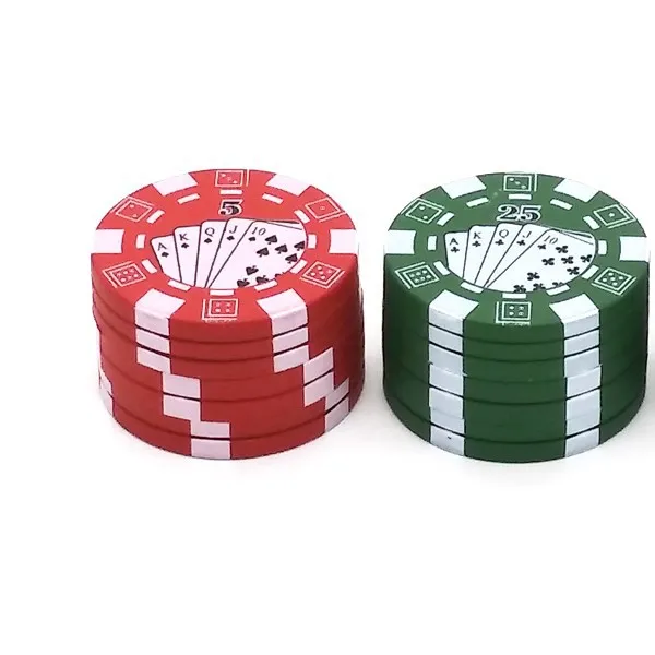 3 Schichten Poker Chip Style Kräuter Kräuter Tabak mühle Mühlen Mühle Tabak Rauch pfeife Zubehör M0128