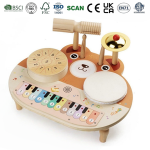 Multifunctionele houten elektronische instrumententafel, muziekstation, interactief leer- en speelbureau voor kinderen met aanraakfeedback - Product Image 1