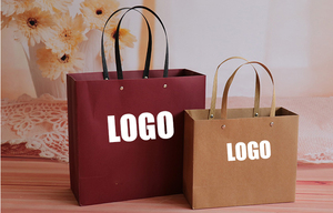 Xinrunjin Hand-Held Bags Pink Blue Cosmetic <b>Gift</b> Bags White Cardboard Coated for Women's Clothing-Brown Paperboard Stock - Product Image 6