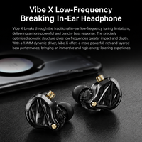 Écouteurs HiFi professionnels KZ Vibe X avec 2 transducteurs dynamiques, son stéréo à basses profondes, casque filaire pour le gaming et la musique