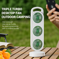 Ventilateur de refroidissement par air de bureau rechargeable par USB 1200mAh 3 vitesses avec vent fort pour l'installation portable de camping en plein air pour les hôtels