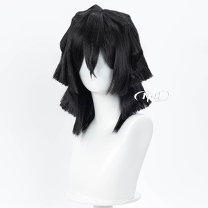 Peluca de <span class=keywords><strong>Cosplay</strong></span> de <span class=keywords><strong>Iguro</strong></span> Obanai de la Marca ND, para Comic-con, Halloween, Disfraces, Resistente al Calor, Sin Encaje - Product Image 3