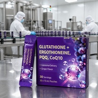 Complément Alimentaire Certifié Halal Sans Sucre pour Hommes, Boisson au Glutathion Liposomal PQQ CoQ10 Végétalienne Sans OGM, Marque Privée OEM