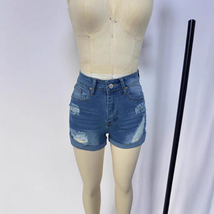 2025 estate nuovo Cross-Border da <span class=keywords><strong>donna</strong></span> per Amazon Shorts in Denim traspirante stile europeo americano strappati tre quarti <span class=keywords><strong>pantaloni</strong></span> bassi - Product Image 3