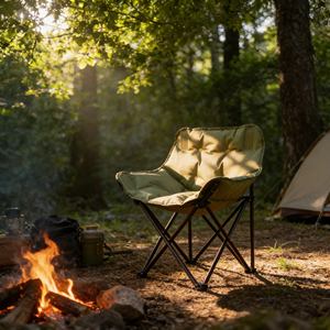 Chaise de <span class=keywords><strong>camping</strong></span> tout-terrain sécurisée en tissu Oxford haute densité, pieds antidérapants, pliable pour un placement sur terrain incliné - Product Image 2